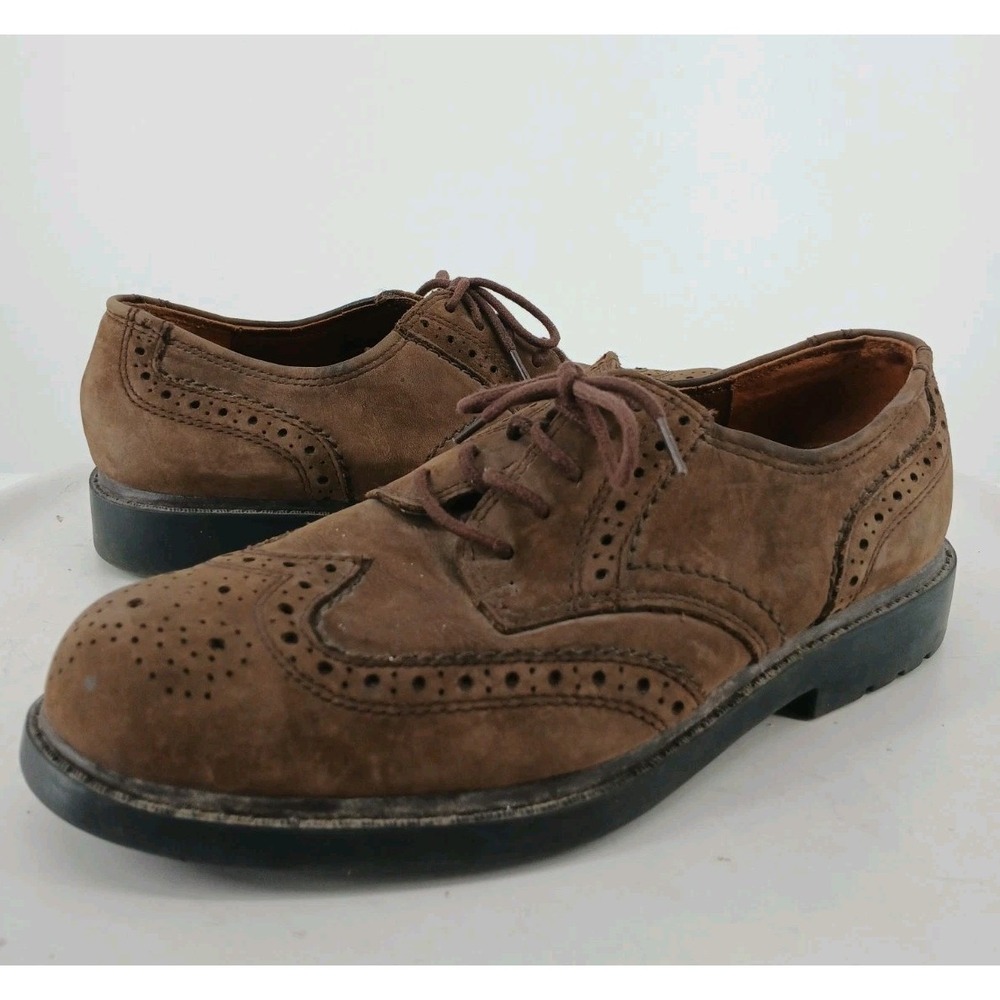 Streetcars Shoes Mens Size 9 Extra Wide Brown Nubuck Suede Oxford Shoes  C117
